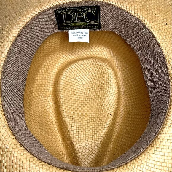 Dorfman Pacific DPC Women Hat OS Shell Band Pinch Front Straw Beach Western Fall - Picture 2 of 7